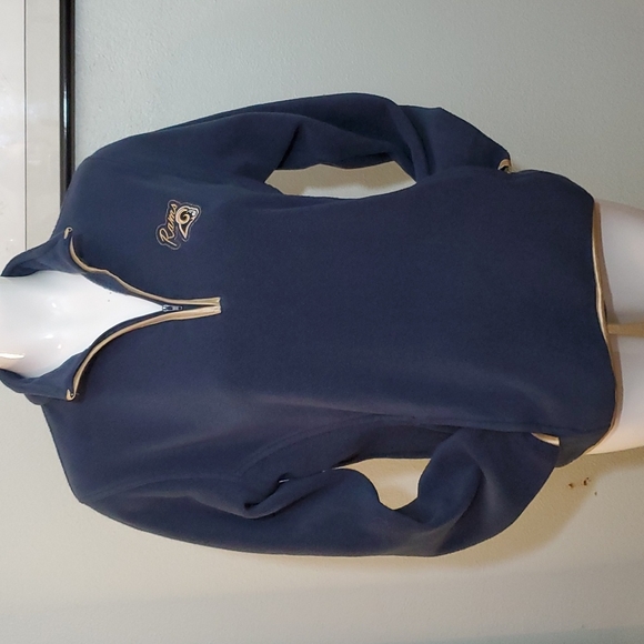 NFL for Her Blue Los Angeles Rams Quarter Zip Warm Pullover w/Gold Trim-Sz M - Picture 5 of 17